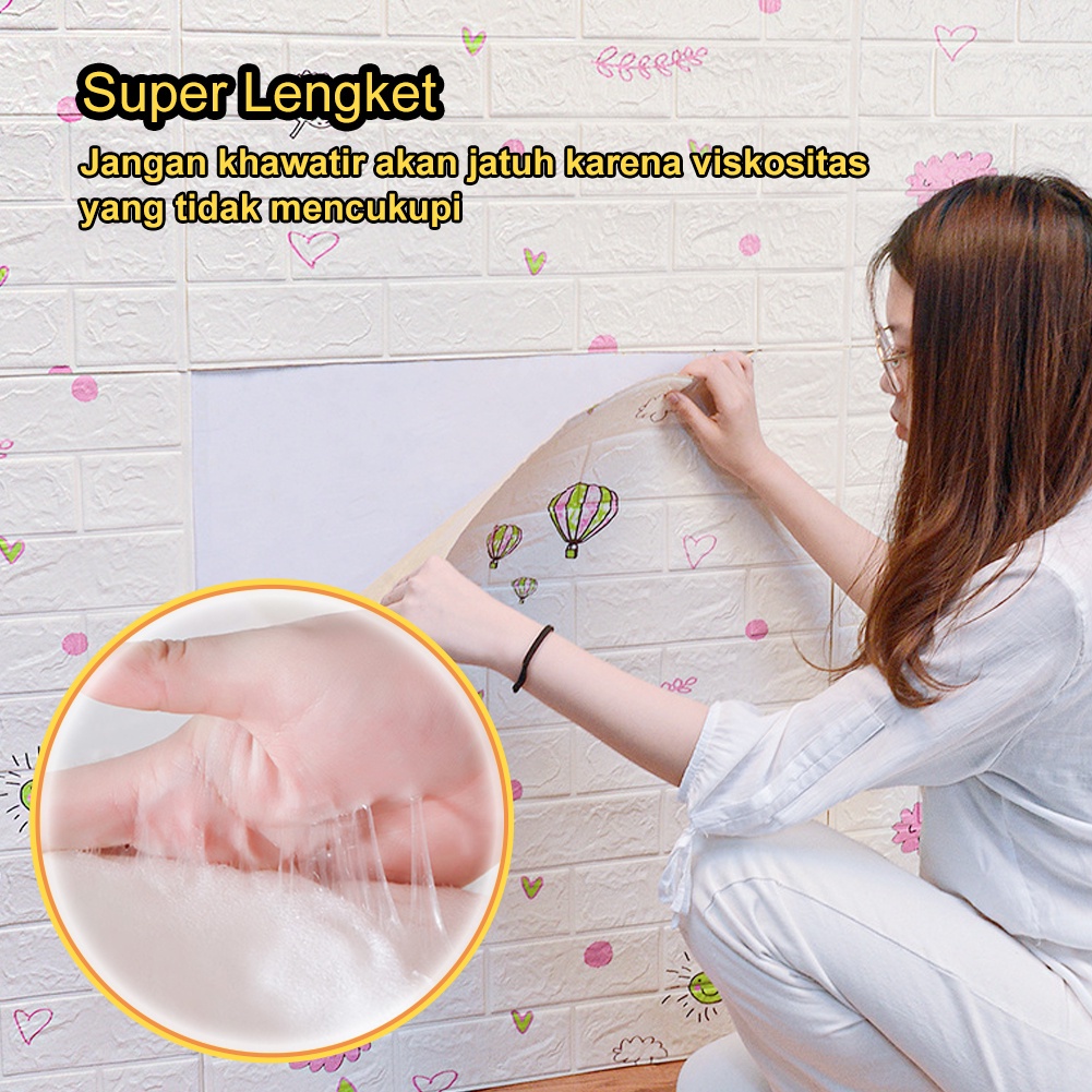 Wallpaper dinding 3d motif gambar wallfoam Dekorasi Kamar murah 70x77cm