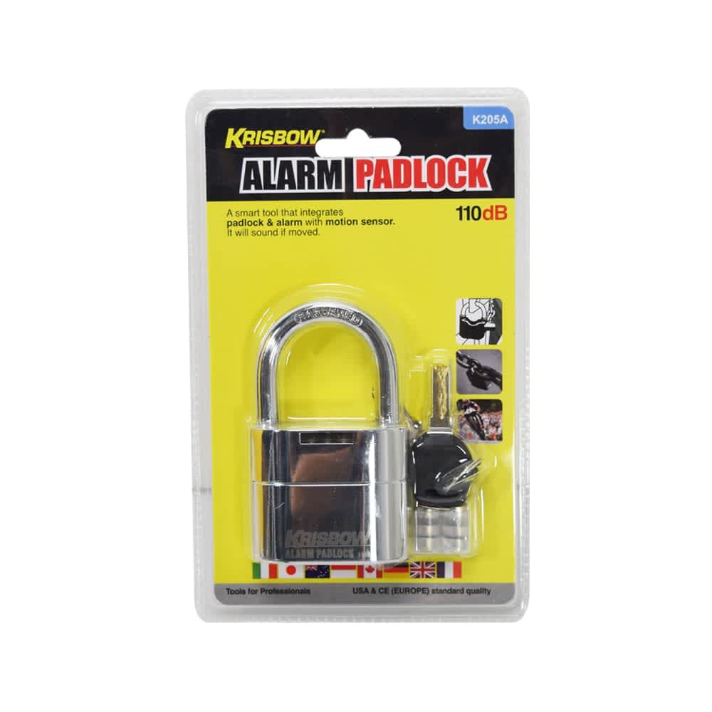 ACE KRISBOW - GEMBOK DENGAN ALARM K205A SILVER / ALARM PADLOCK / GEMBOK KIOS RUKO TOKO WARUNG PAGAR RUMAH PINTU