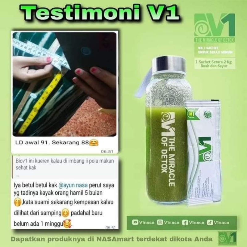 Bio V1 Original Nasa-Melancarkan BAB Detok Pencernaan