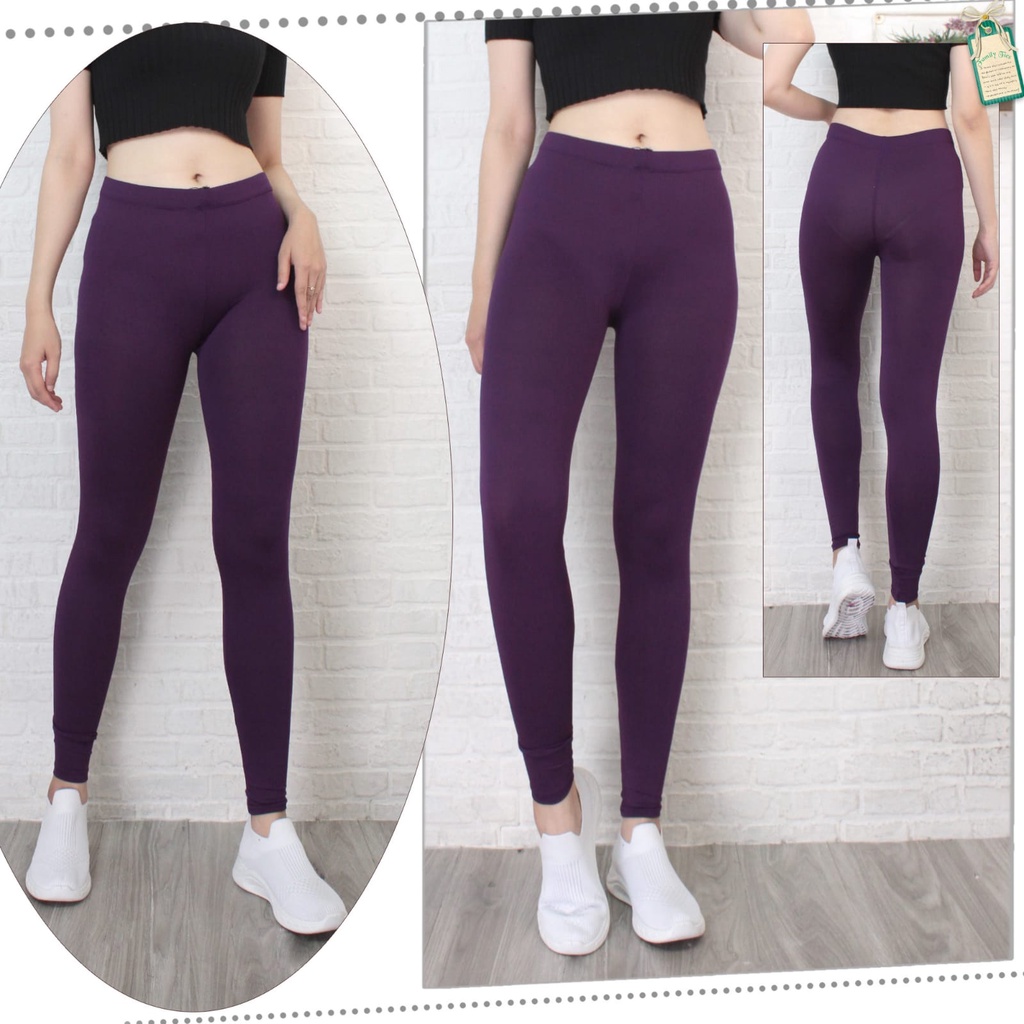 Leging Wanita Dewasa Panjang - Lejing Wanita Tebal -  Celana Legging Panjang Wanita Legging Dewasa Leging Polos-UNGU