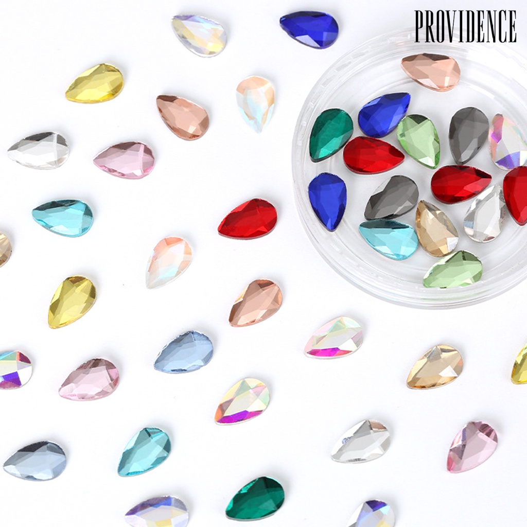 Providence 50Pcs / Set Kuku Palsu Aksen Berlian Imitasi Untuk Nail Art / Manicure DIY