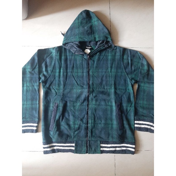 Zipper Hoodie Motif Flannel Second PL Preloved