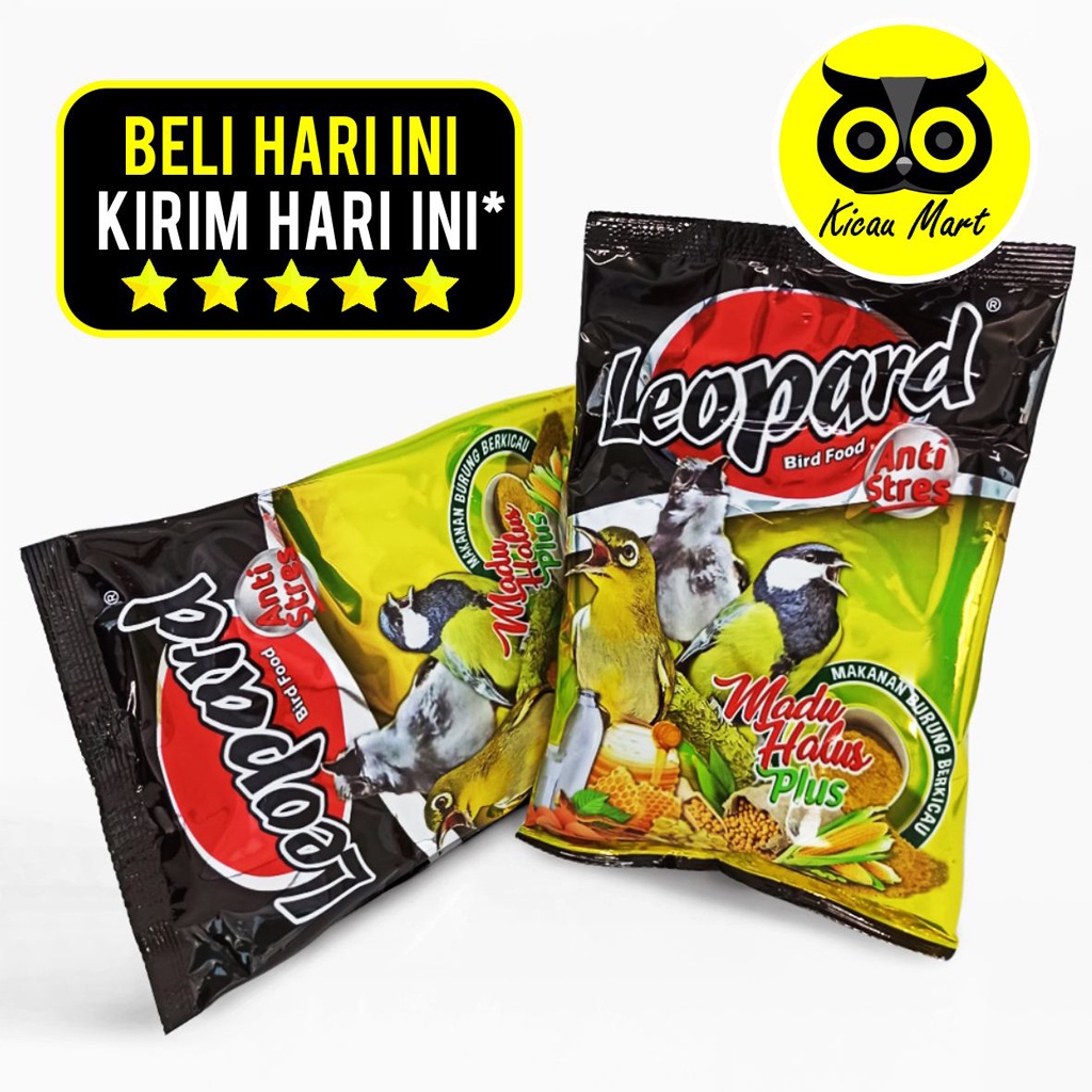 PAKAN MAKANAN BURUNG VOER MADU HALUS PLUS LEOPARD UNTUK PLECI CIBLEK KOLIBRI CITO GELATIK PLPDMDH