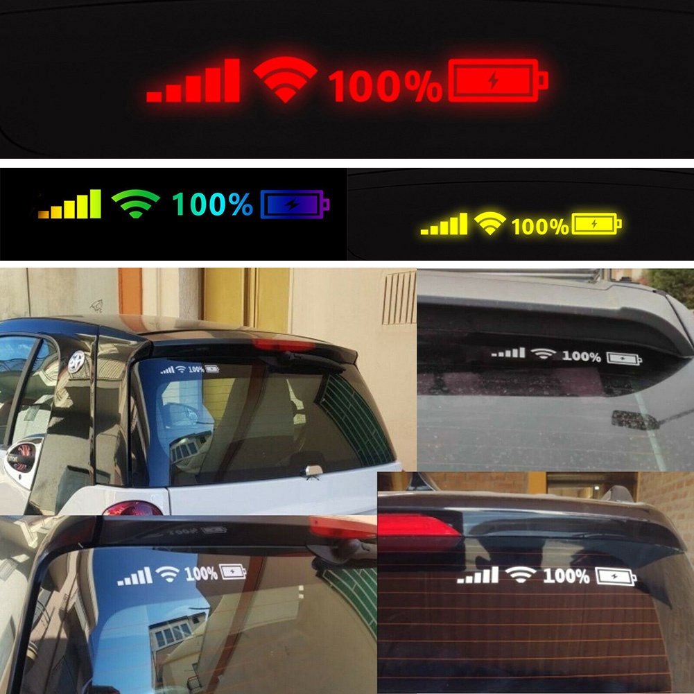 Stiker Decal Kaca Depan Mobil Motif Tulisan Power WiFi