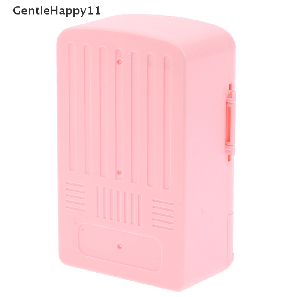Gentlehappy1:12rumah Boneka Miniatur Pink Kulkas Fridge Freezer Untuk Boneka Kitchen id