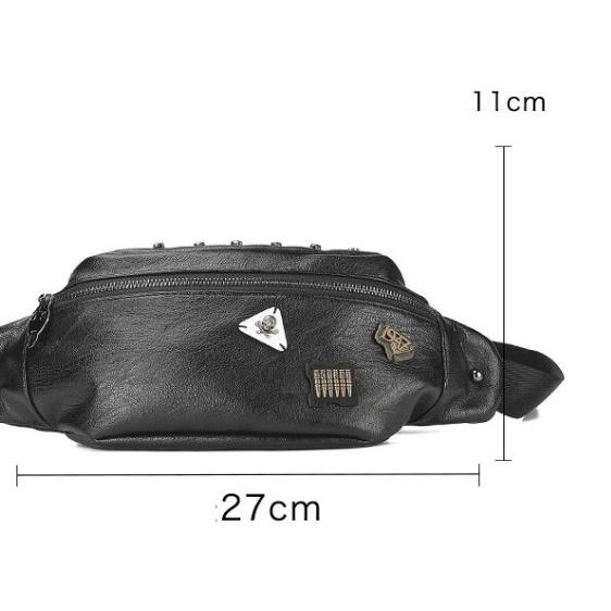 TG09 Tas Pinggang Selempang Pria Kulit PU Gaul Keren