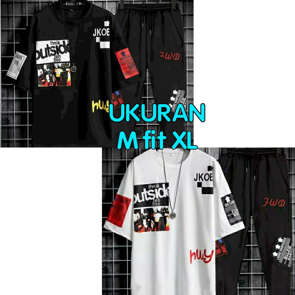 Asgard777 - Setelan OUTSIDE / baju panjang pria / baju cowok / celana jogger / celana panjang / celana cowok / setelan