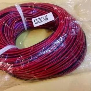 KABEL SERABUT AWG 24 MERAH HITAM 1 ROLL