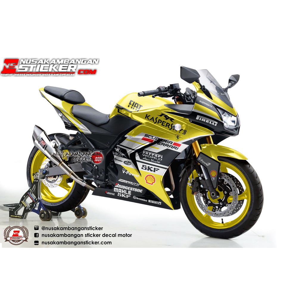 Jual STIKER DECAL SEPEDA MOTOR KAWASAKI NINJA 250 KARBU FULL BODY FIAT