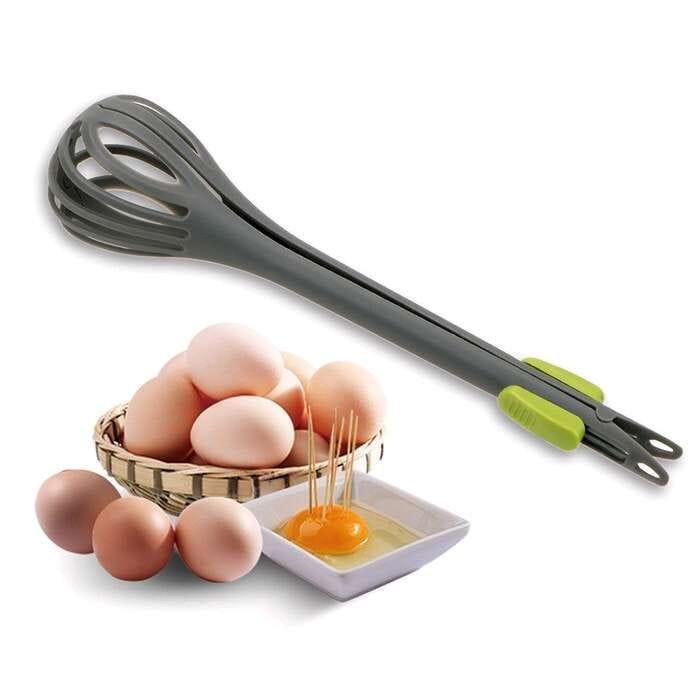 【GOGOMART】Pengocok Telur Pencapit Makanan / Whisk Egg Beater 2in1 - PJ03