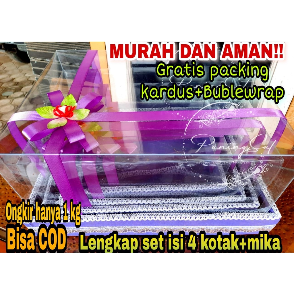 Kotak Seserahan Pernikahan Set Lengkap Isi 4 Box Hantaran Parcel Mika Unik Kekinian Murah/Box sesera