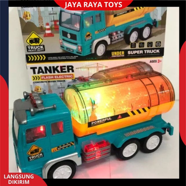 Mainan truk konstruksi bersuara truck tangker 4D lighT and musik / mobil tangki  BRO-1140 Berlampu Dan Bersuara