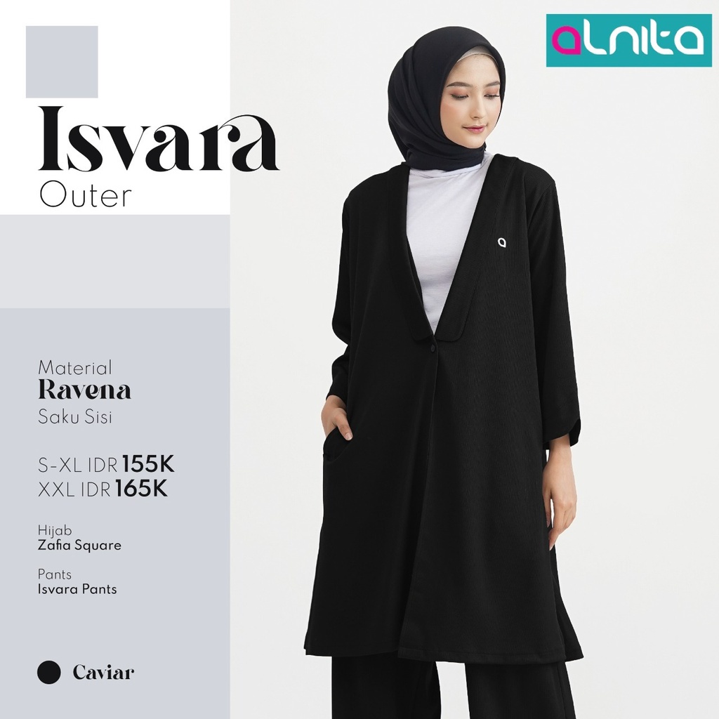 [BISA COD] Alnita Isvara Outer Bahan Ravena Vardigan Muslimah Modern Simpel by Alnita