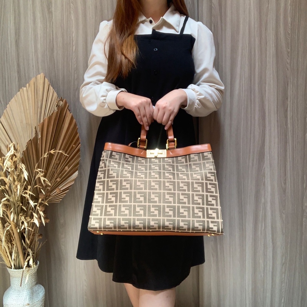 LUXY LX2082 TAS WANITA PREMIUM TOTE PEEKABOO CANVAS + PAPERBAG + SERTIFIKAT FULL SET KUALITAS PLATINUM