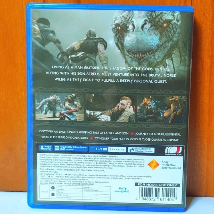 God of War PS4 Kaset PS4 Godofwar Gow Playstation PS 4 5 CD BD Game Games Kratos Atreus Godofwar Gods of Wars GOW Games PS4 PS5 god of war horizon detroit reg 3 region asia ragnarok raknarok rak narok rag ragnrok terbaru baru original asli ori gow 4 5 3