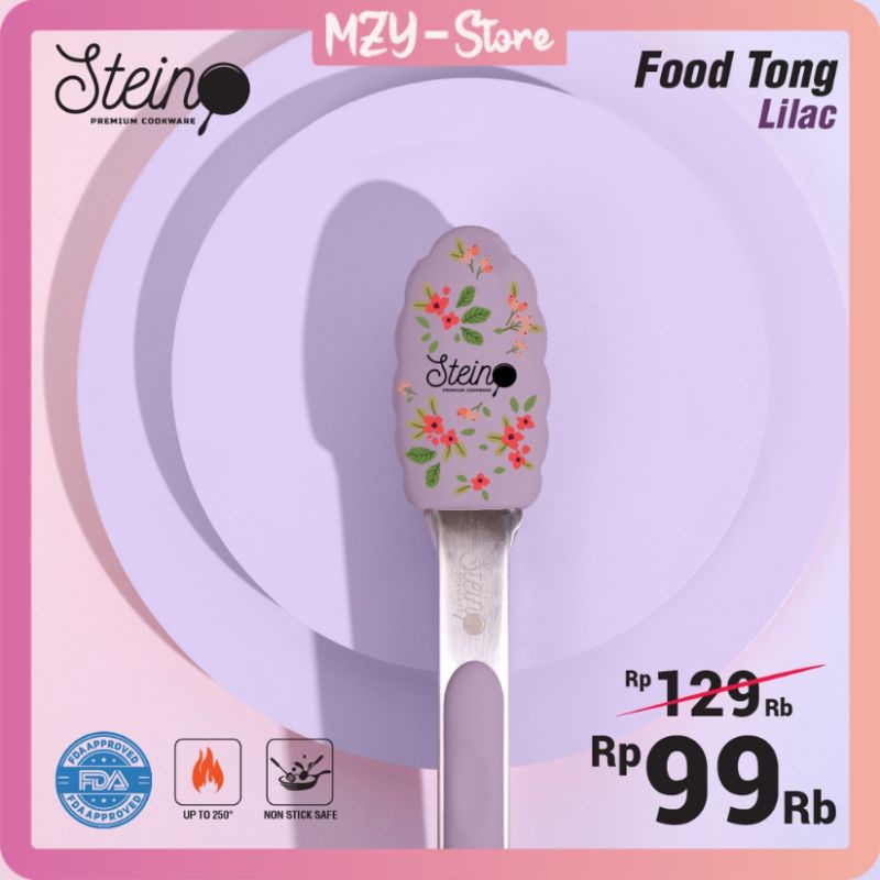 Stein Steincookware Food Tong Lilac Pink Tosca Beige Penjepit Pencapit Makanan Stein Foodtong Ungu Lilac Pink Tosca Beige