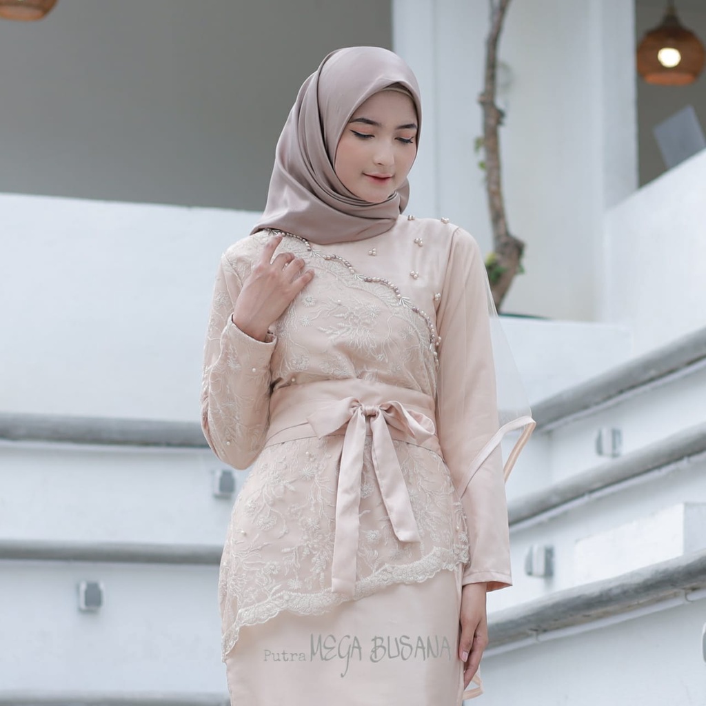 Affia Dress Fashion Story Gamis Muslim Wanita Pesta Kondangan Bridesmaid Wisuda Brokat Tile Bordir M