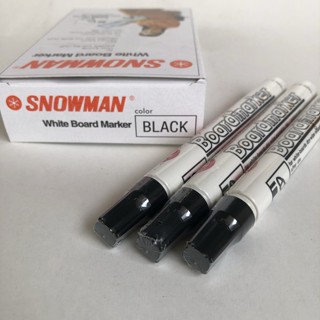 Jual Spidol Snowman Whiteboard Hitam 1 Kotak isi 12 Pcs | Shopee Indonesia