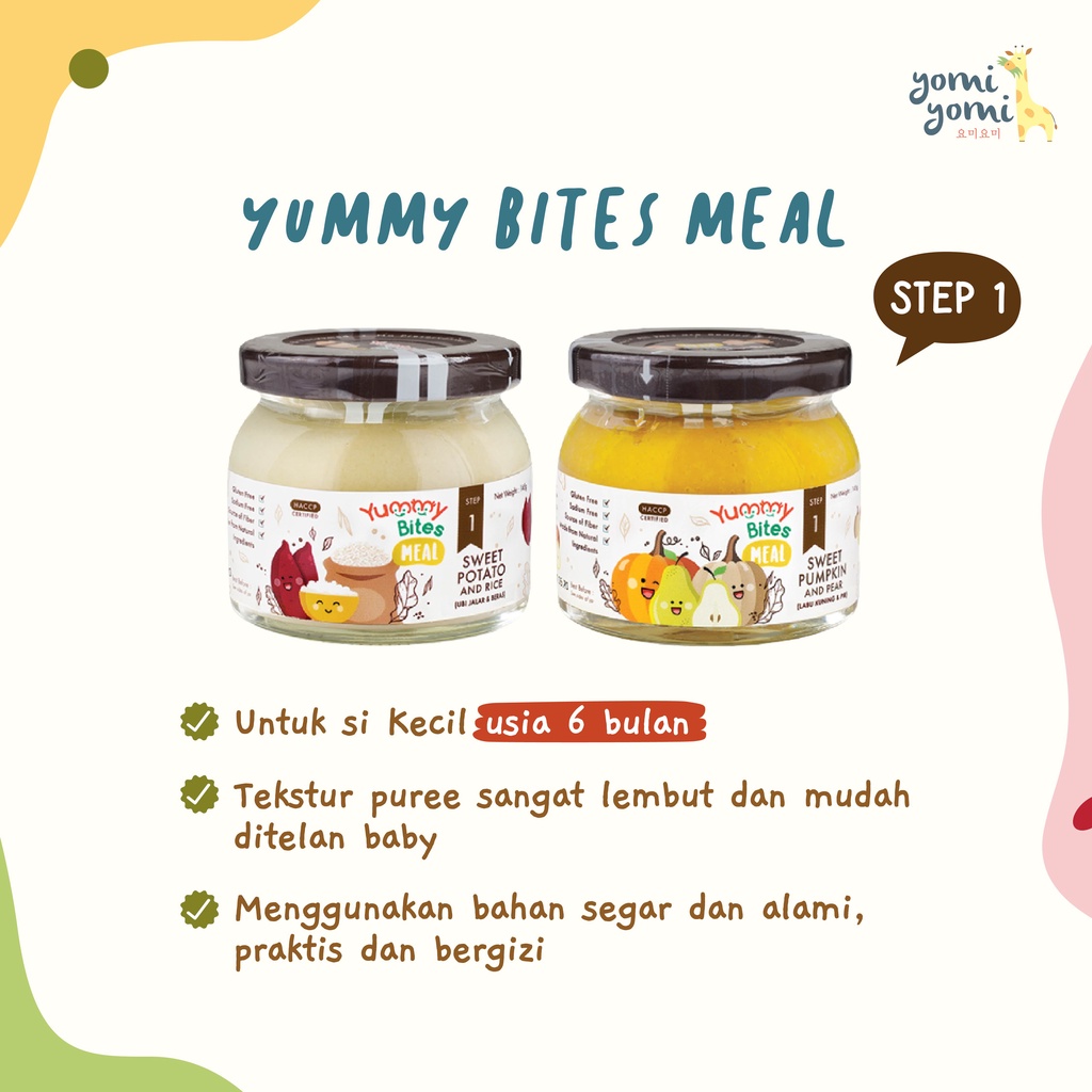 Yummy Bites ready to eat meal/ Yummy Bites Meal step 1/2/3 - Bubur Bayi Siap Santap