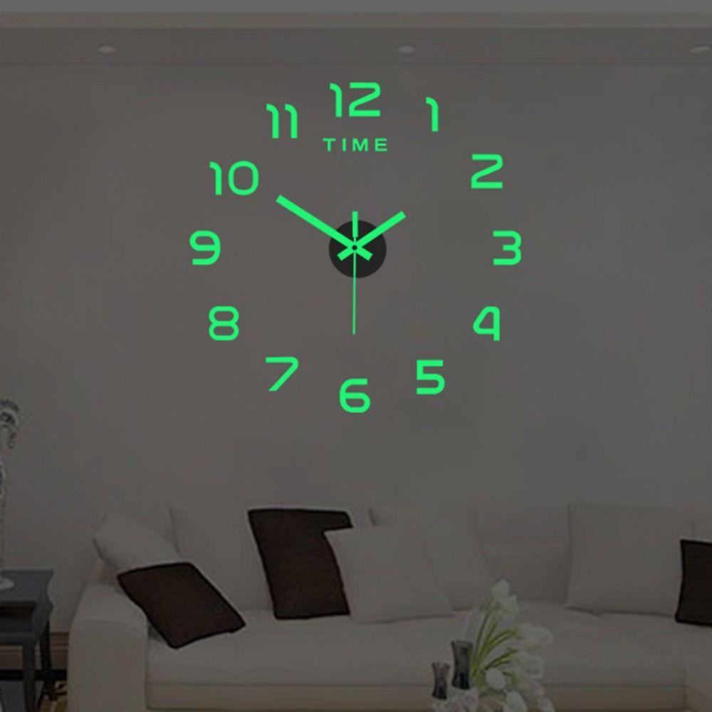 Preva Jam Dinding Silent Stiker Frameless Digital Clock