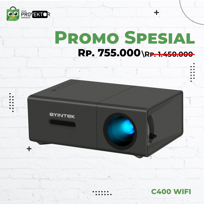 PROMO Proyektor C400 WiFi Byintek Proyektor Mini Original