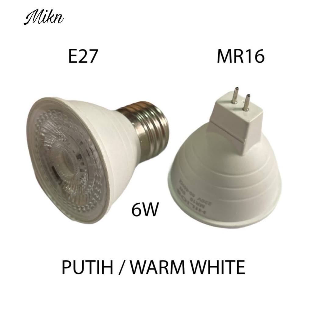 LAMPU HALOGEN LED 6WATT 6W SPOT F E27 SOROT 6 W WATT COB E27 PUTIH SPOTLIGHT MIK