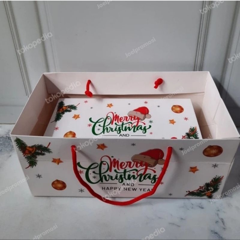 

Paperbag + Box natal/box dan paper bag natal/kardus natal/dus brownies natal