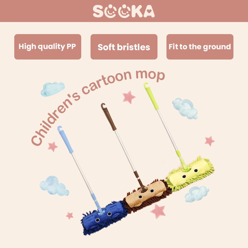 SOOKA Cleaning Tools Pel lantai Dengan Bahan Microfiber Model Kartun Cute Lucu Untuk Anak Melakukan Pekerjaan Rumah Tangga SK-AFC1100