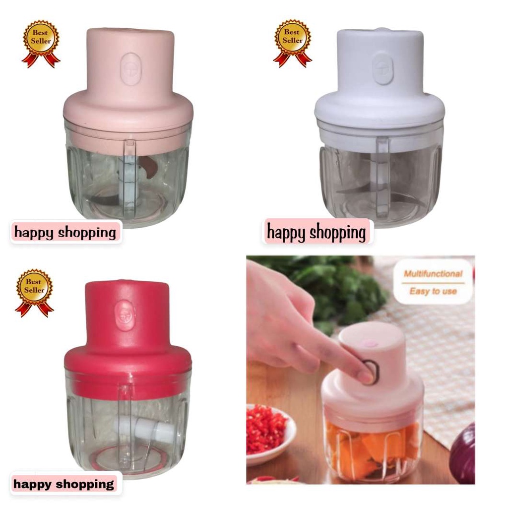 Chopper Elektrik Mini Charge USB Food Blender Portable Dapur No Kabel