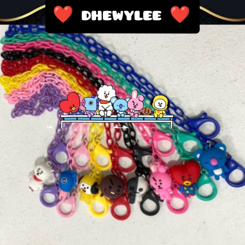 Kalung Tali Masker Rantai BTS / BT21 Strap Mask / Rantai Korea/ Bangtan Boys Strap Mask