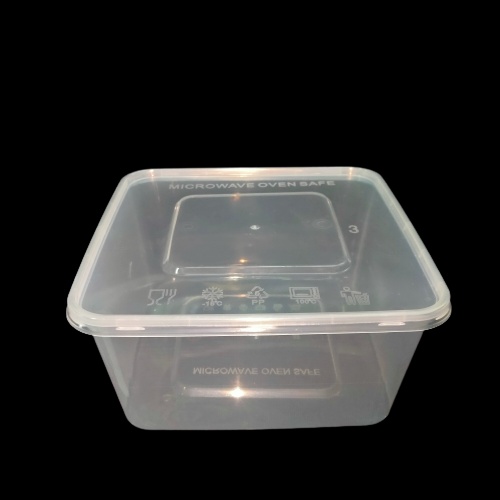 [25pcs] Kotak Makan Plastik 1500 ML Thinwall | Mika Box Square | Thinwall SQ Bening