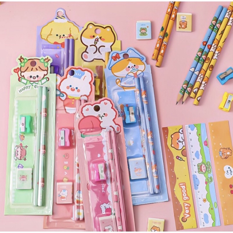 PAKET ALAT TULIS 5 IN 1 / ALAT TULIS SET 5 IN 1 / STATIONERY SET