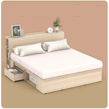 Divan mewah Morgan BD180 kayu kokoh tempat tidur ranjang keranjang dipan minimalis elegan