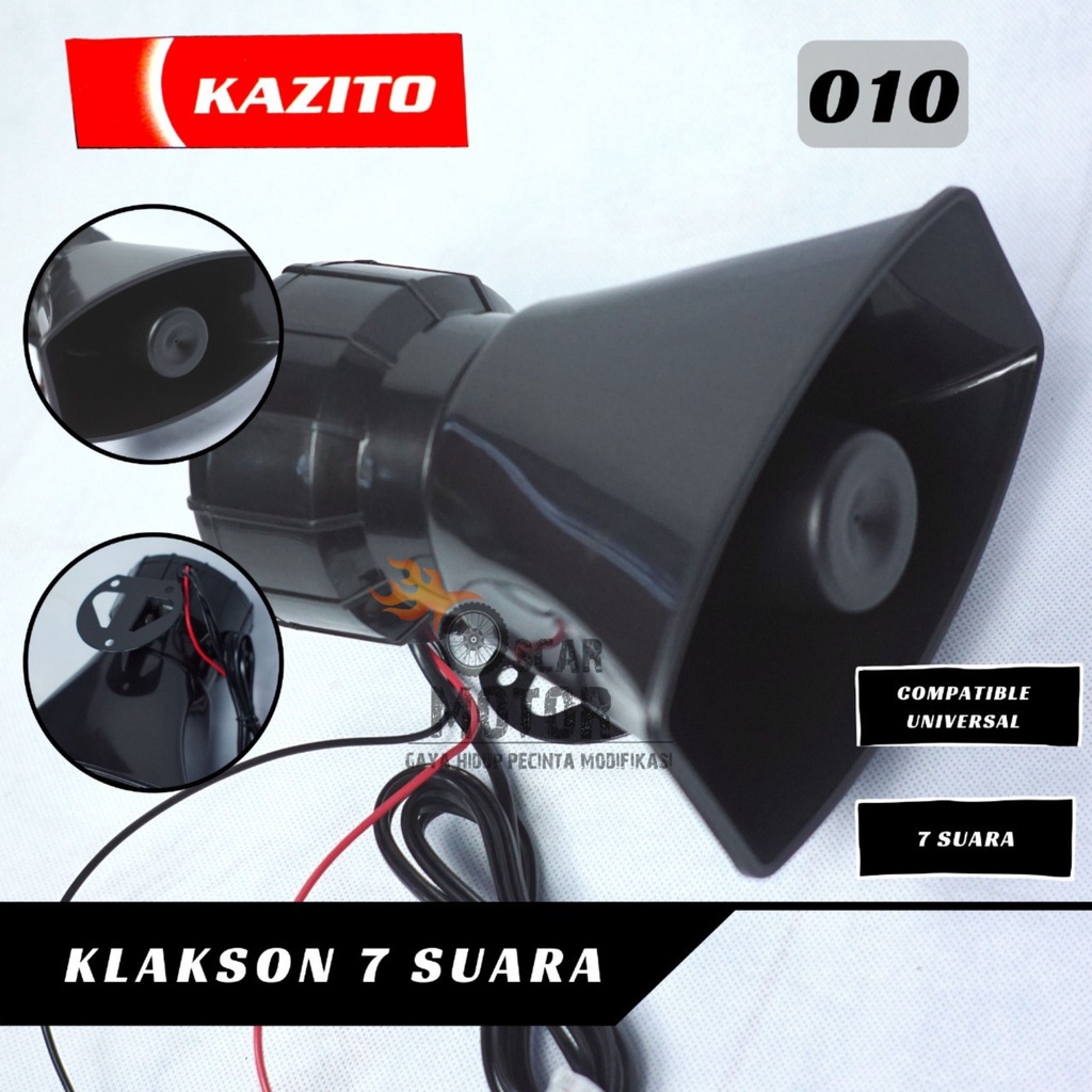 Klakson Kazito Klakson Toa 7 Suara 12 Volt + Microphone Ukuran Super Big Bass High Quality   By Mega_Racing