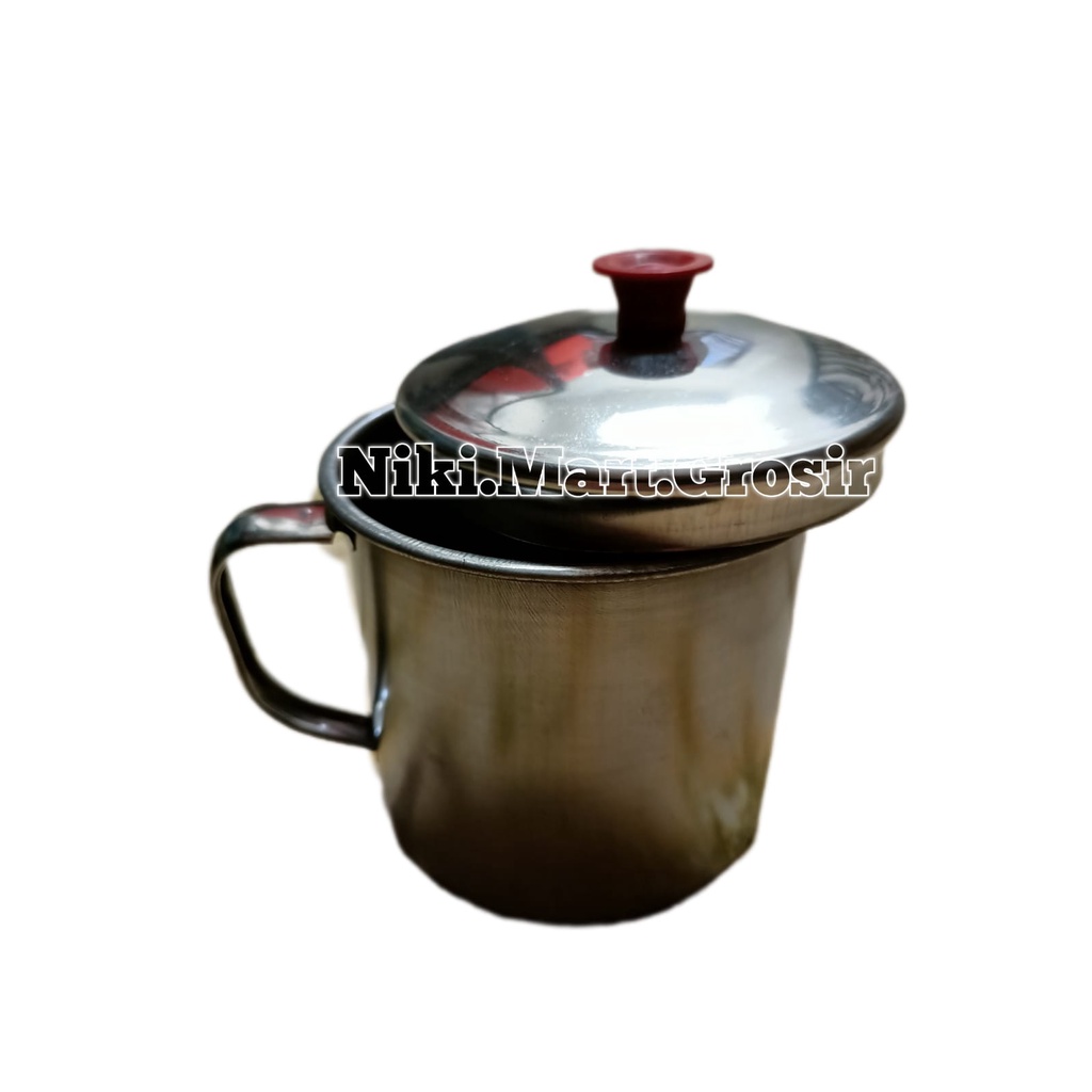 Cangkir Stainless Besar Tutup / Gelas Stainless Besar Tutup