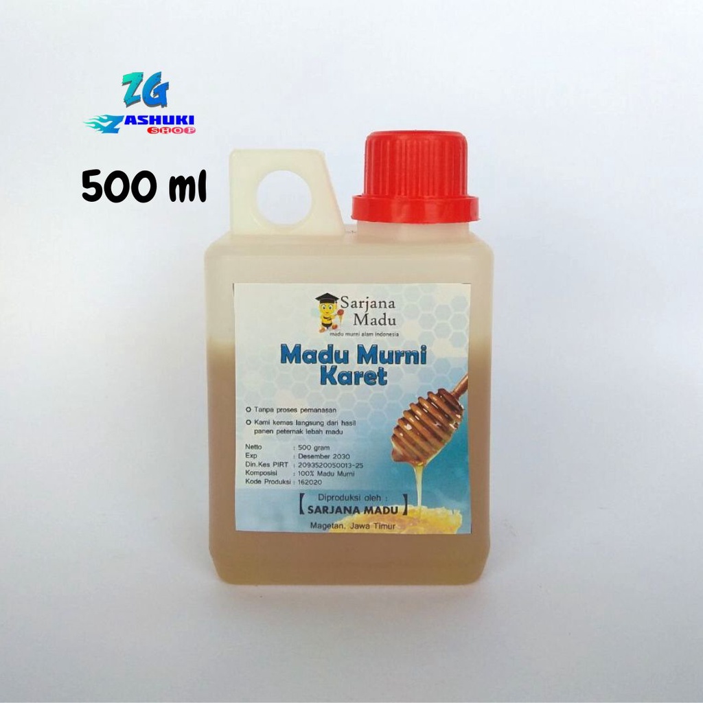 

(ZG-SM32) Madu Karet 500 ml, Madu Murni Nektar Karet, Madu Murni Asli 100%
