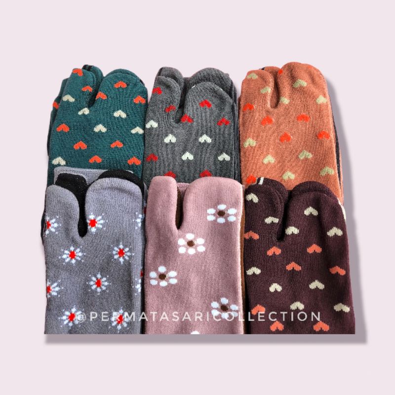 Kaos Kaki Jempol Wanita Pria Perempuan Laki PSC By Permata Sari Collection Muslim Muslimah Remaja Dewasa Polos Motif Love Polkadot Bunga