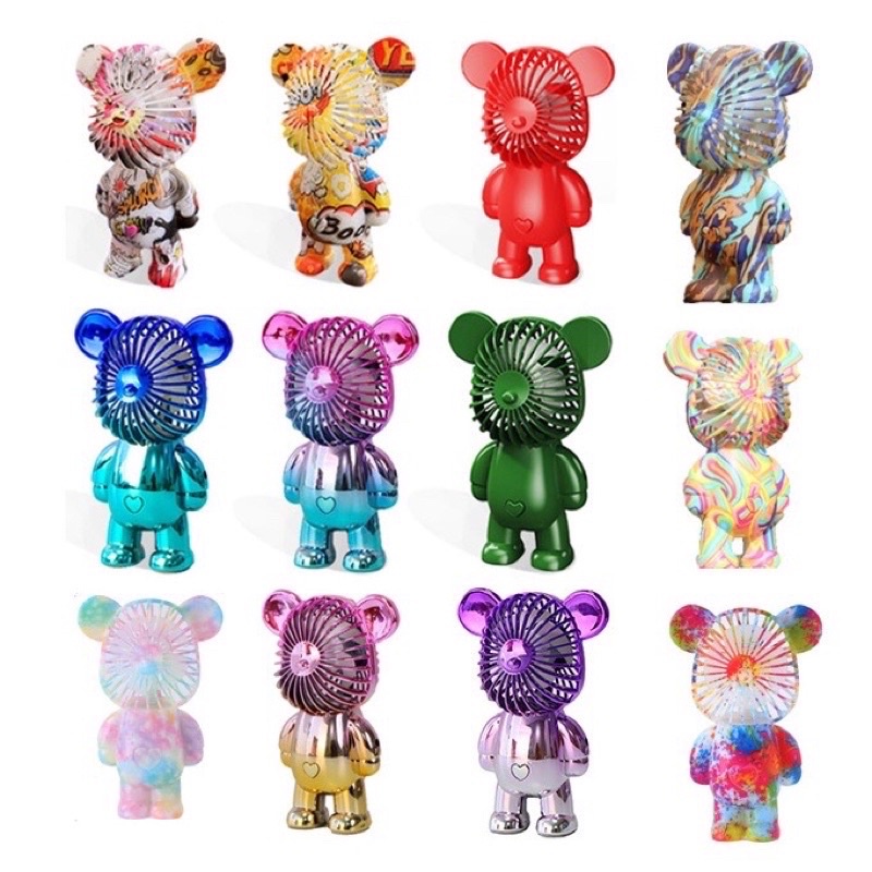 KIPAS ANGIN MINI BEAR RAINBOW / MINI FAN PORTABLE USB BEAR BREAK