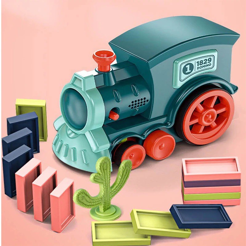 Mainan Kereta Balok Domino Electric Domino Train