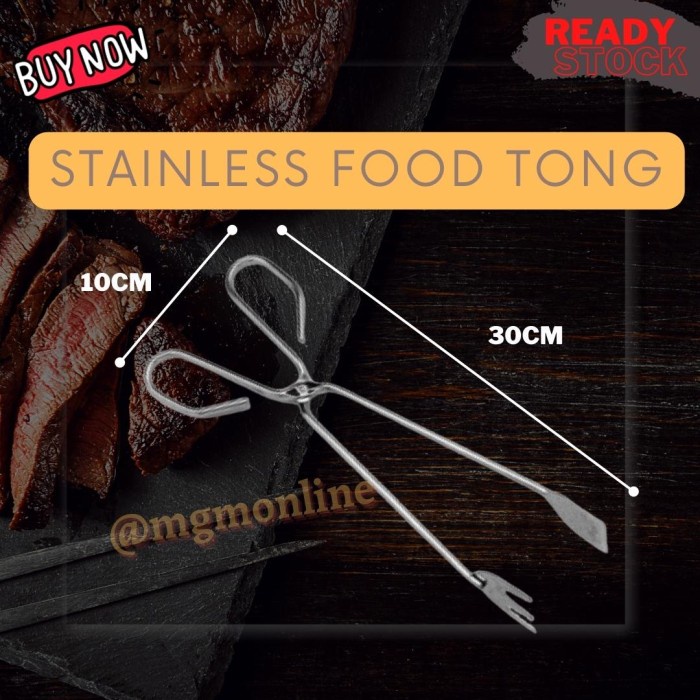 Food Tong Stainless 30cm capitan gorengan makanan model garpu sendok