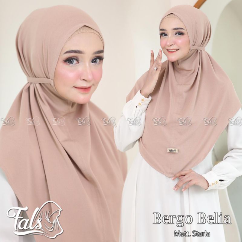 (Ori Fals) BERGO BELIA •jilbab instan jersey starla•bergo instan polos