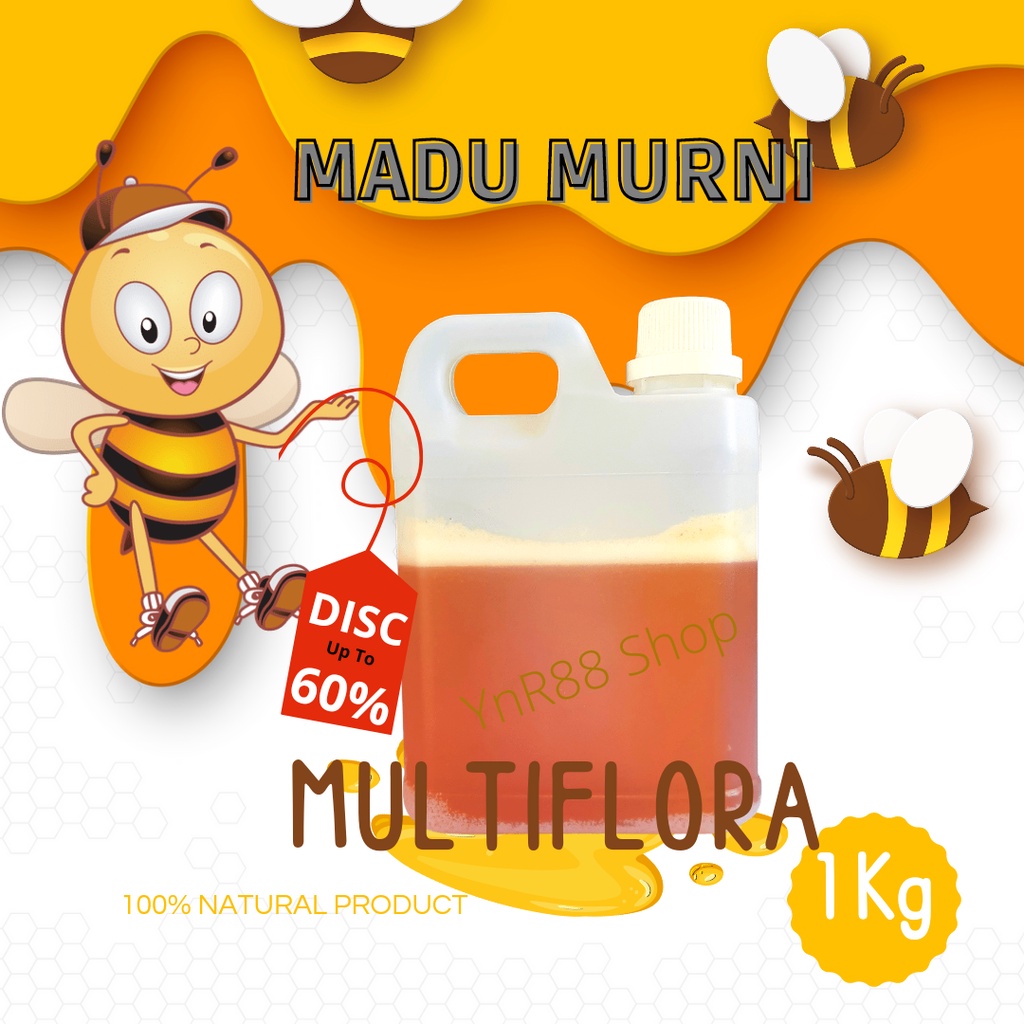 

MADU CAIR MURNI MULTIFLORA 100 % ASLI 1000 GR