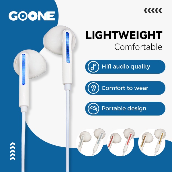 GOONE High Quality Premium Stereo Sound Experience Music Headset With Mic iOS Android