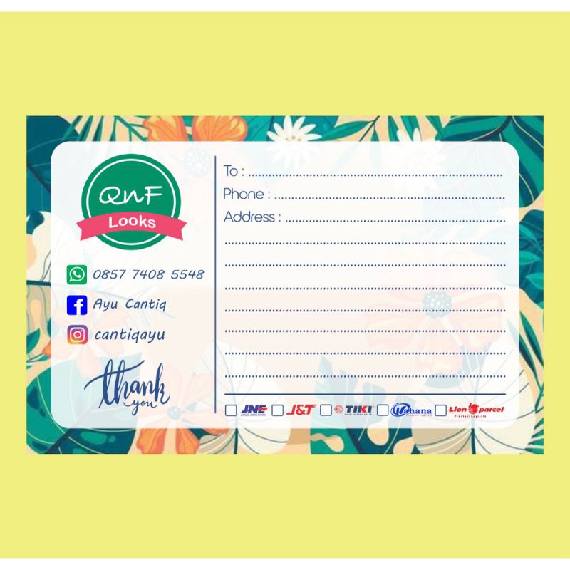 

Sticker Label Pengiriman Olshop / Sticker Label Online Shop Tulis Tangan