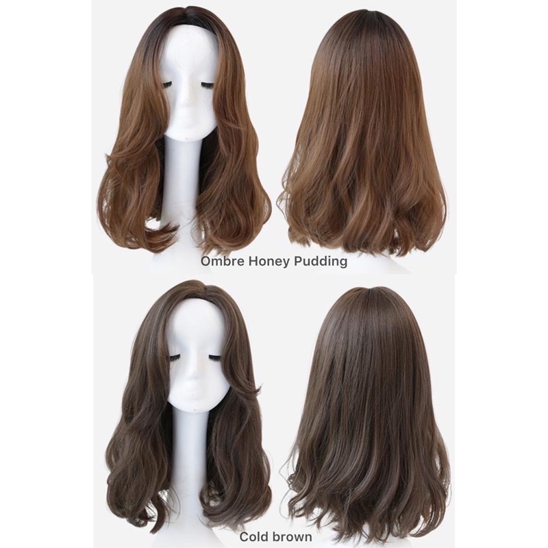 C1008 full wig korean medium layer wave tanpa poni 55 cm