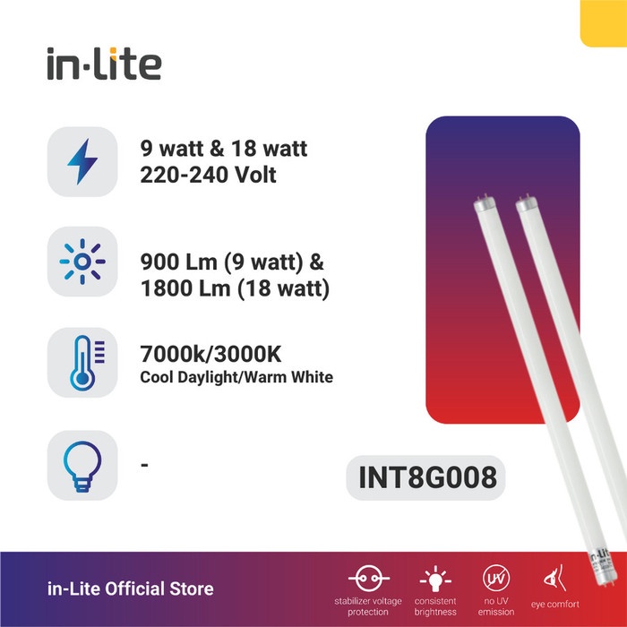 in-Lite LED Lampu TL T8 18 Watt