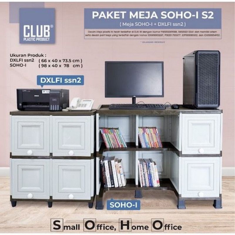 Club SOHO - I S2 Set Meja Kerja Meja Komputer / Meja Komputer Serbaguna / Meja Kerja Minimalis