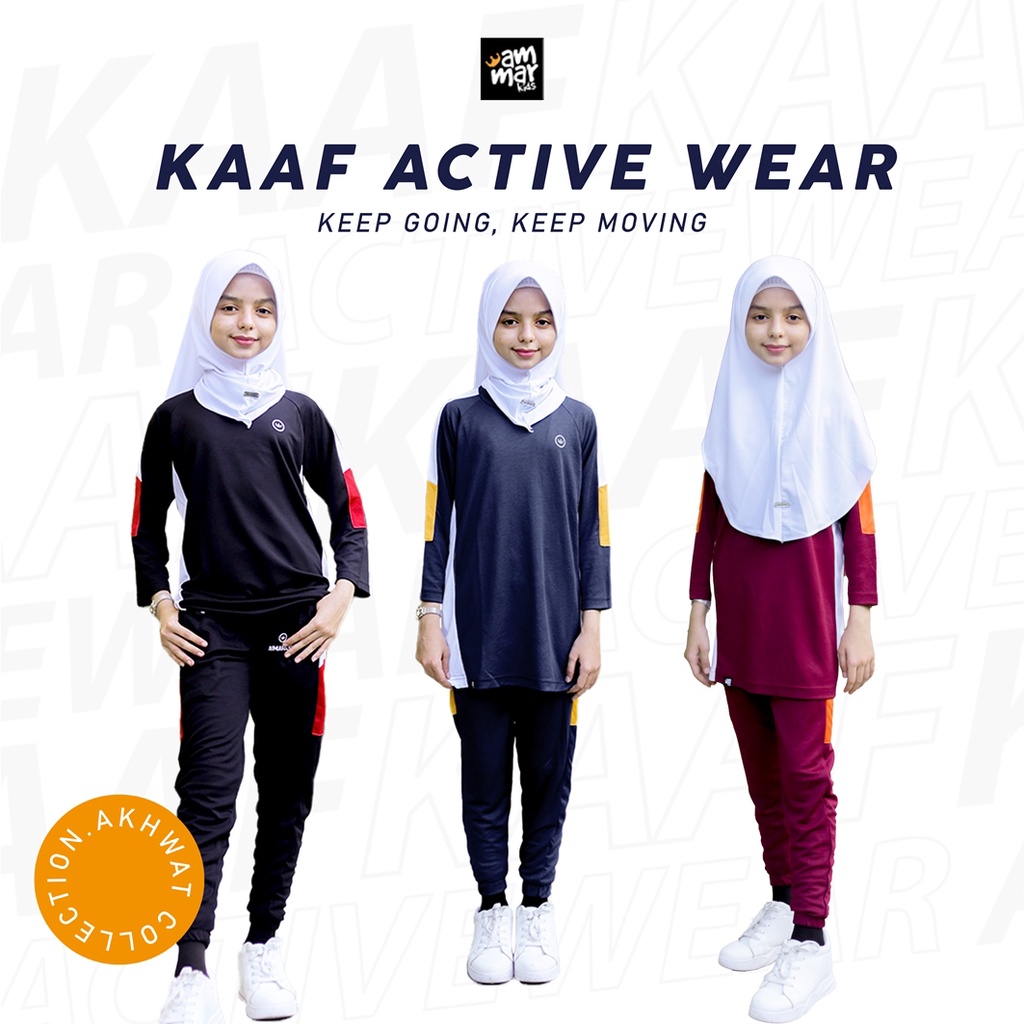 Setelan Baju Olah Raga Anak Laki Laki dan Perempuan Kaaf Active Sport Kids Wear By Ammar Kids