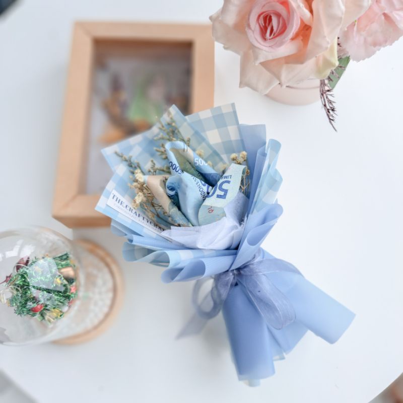Buket Uang THR single Rose bunga uang mawar