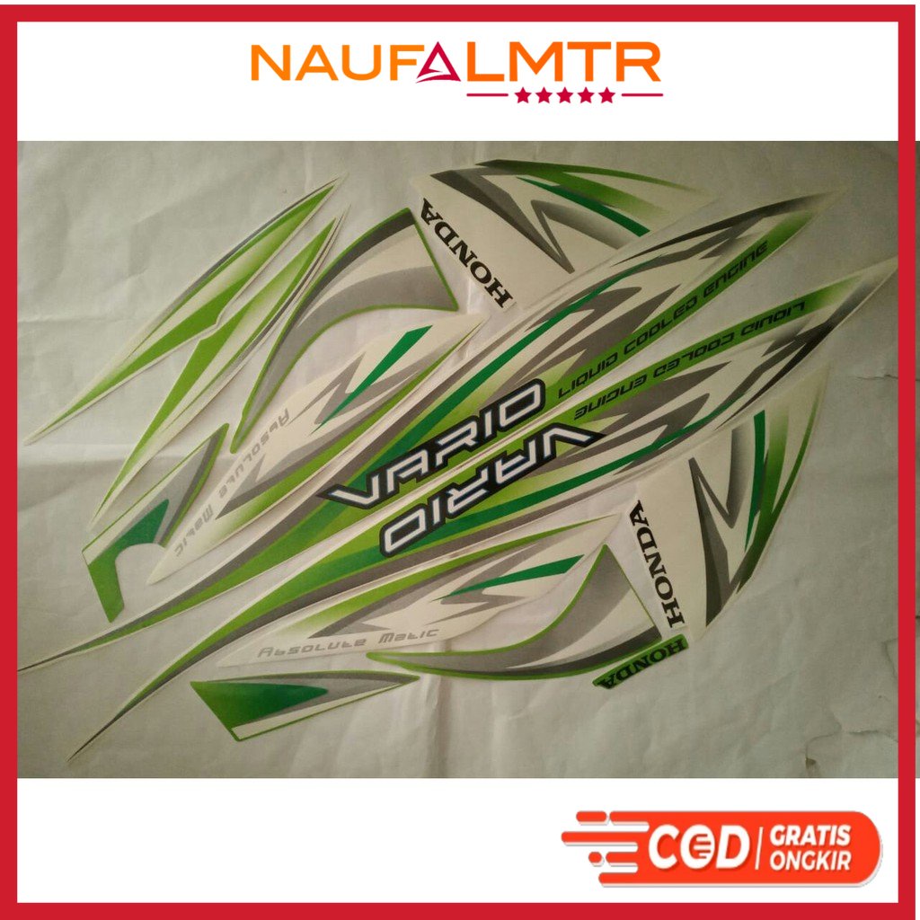 sticker motor honda vario 110 2012 putih hijau